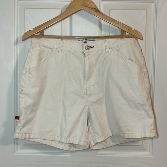 Y2K Tommy Hilfiger Carpenter Shorts, cream, 10 - Picture 4 of 6